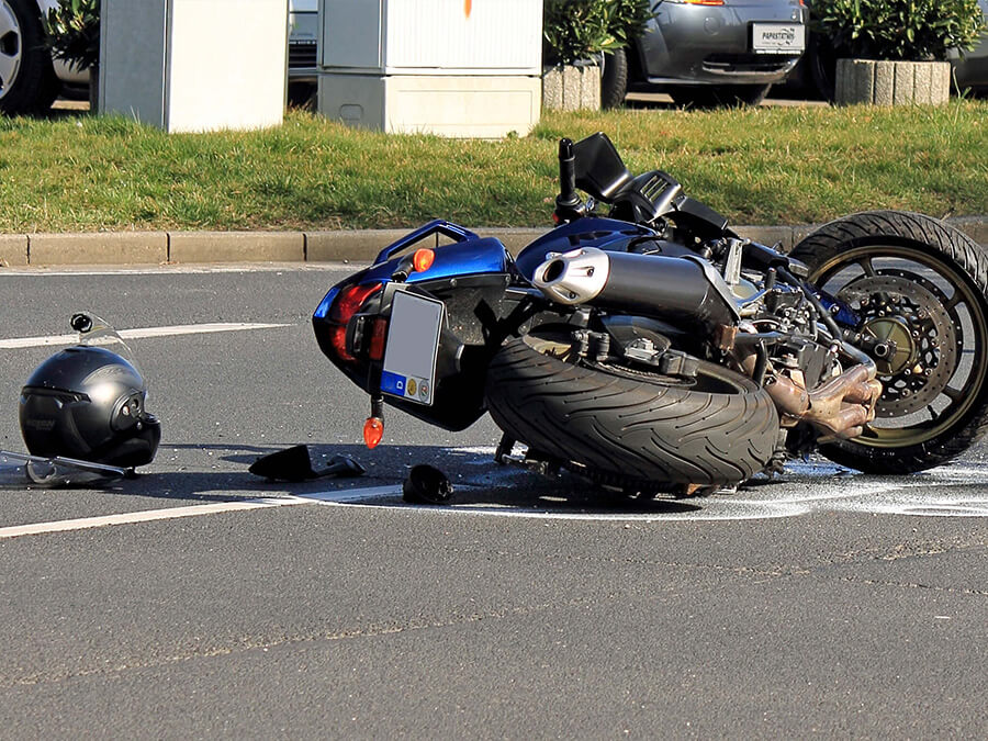 バイク事故の様子